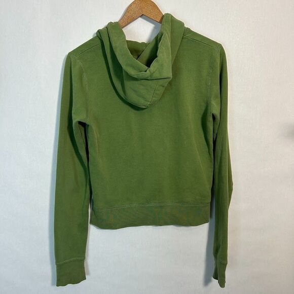 Y2K Hollister Zip Up Hoodie L Green Logo Spellout Surf 2000s Laguna Beach - Picture 3 of 9